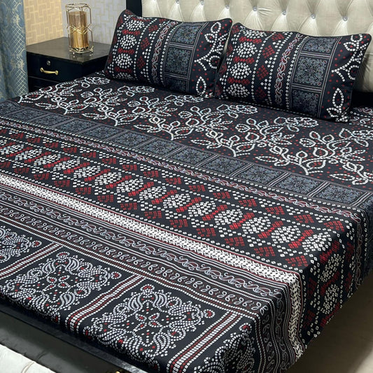 Luxury Cotton King Size Bedsheet – 3 Piece Set