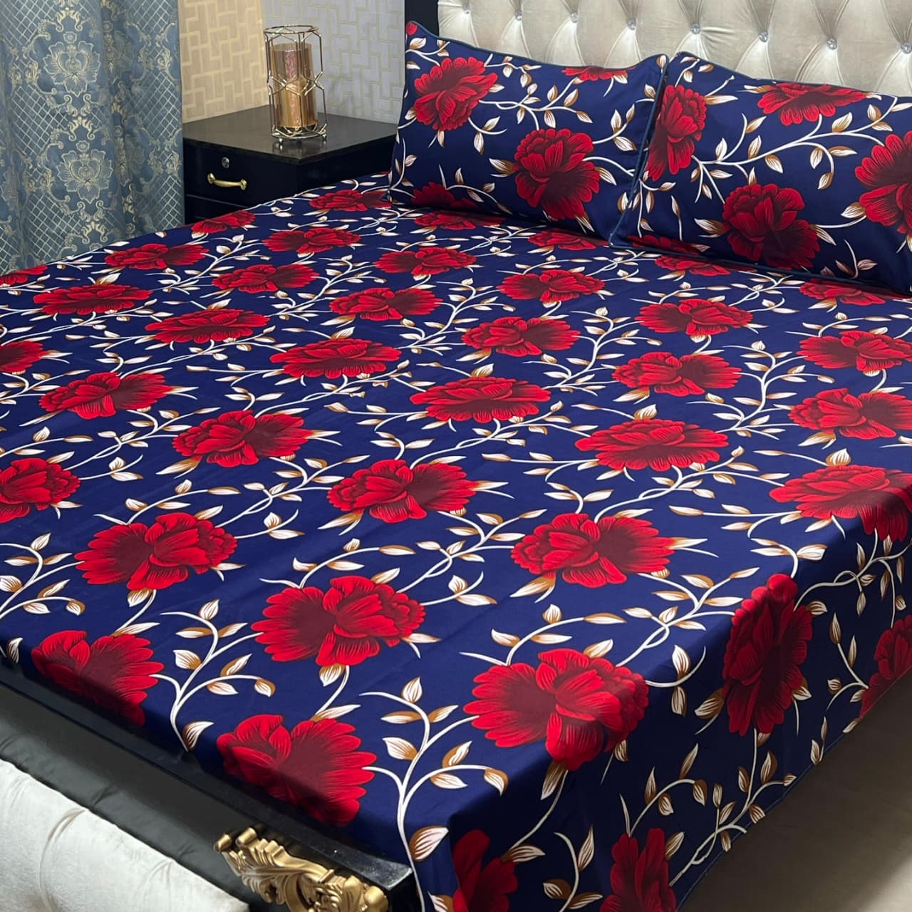 Luxury Cotton King Size Bedsheet – 3 Piece Set