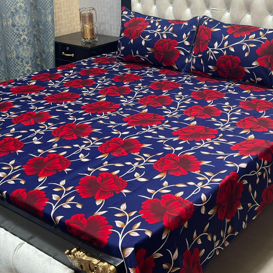 Luxury Cotton King Size Bedsheet – 3 Piece Set