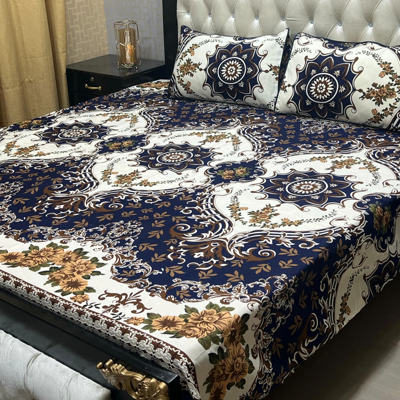 Luxury Cotton King Size Bedsheet – 3 Piece Set