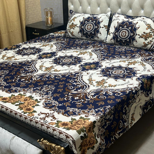 Luxury Cotton King Size Bedsheet – 3 Piece Set