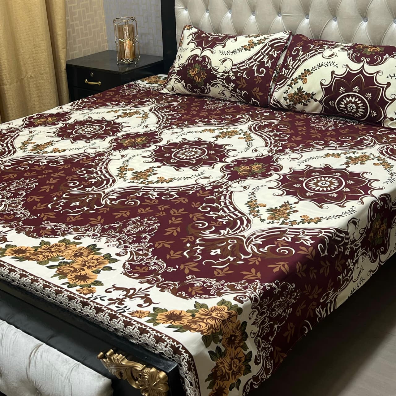 Luxury Cotton King Size Bedsheet – 3 Piece Set