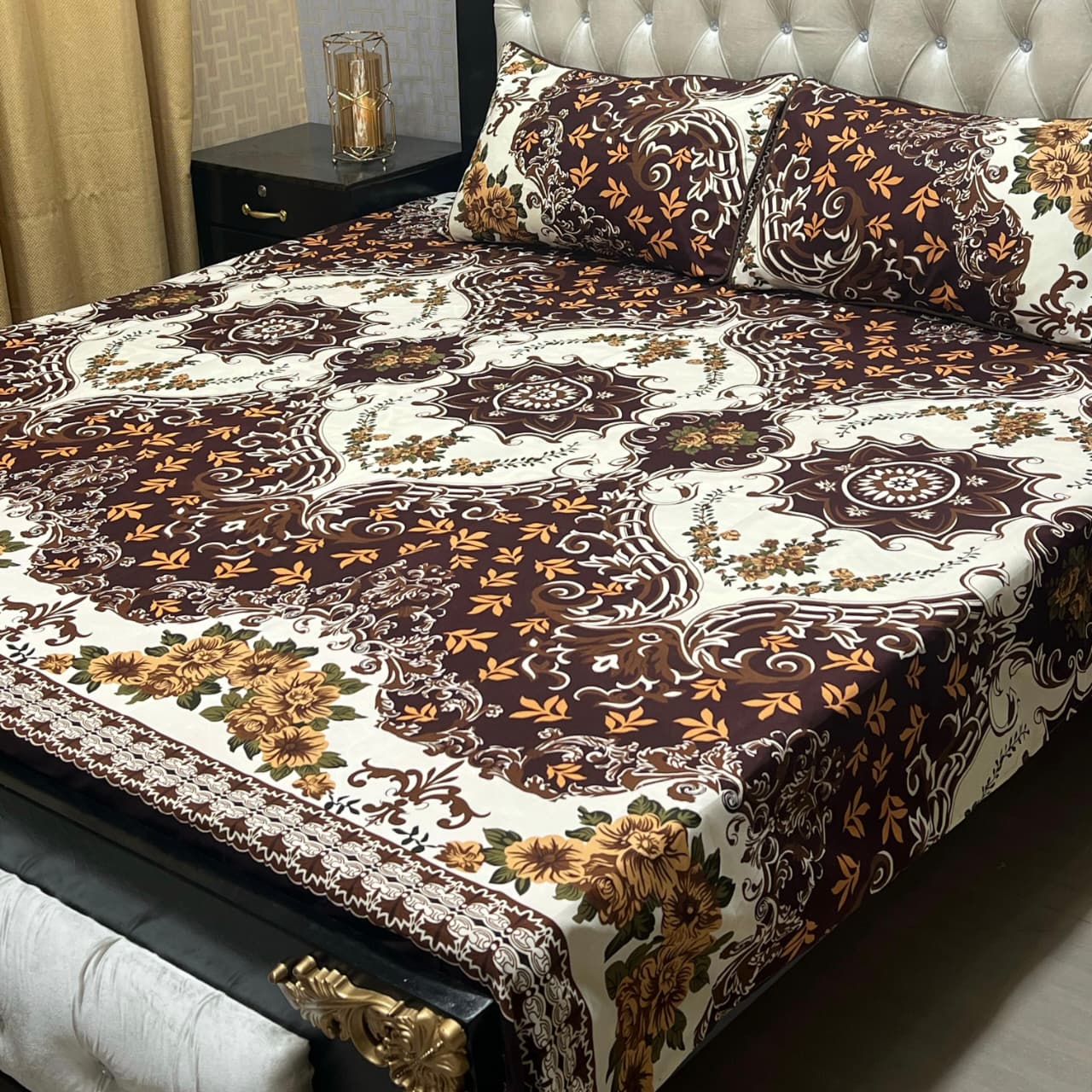 Luxury Cotton King Size Bedsheet – 3 Piece Set