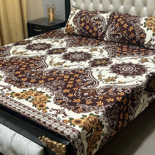 Luxury Cotton King Size Bedsheet – 3 Piece Set