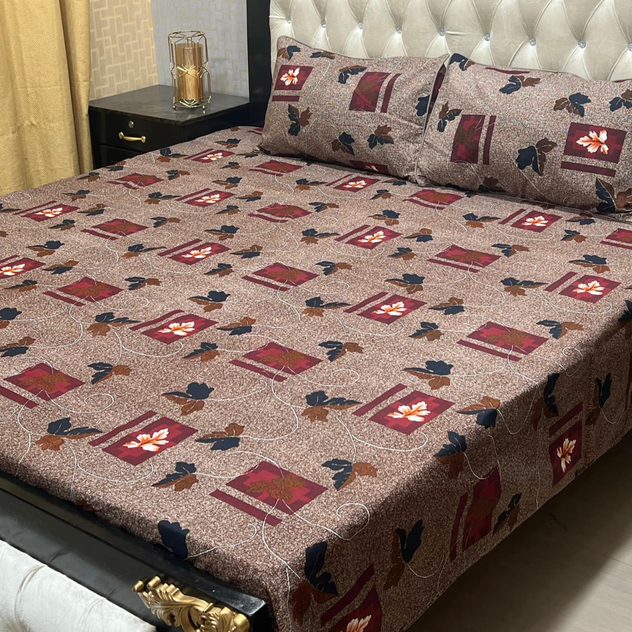 Luxury Cotton King Size Bedsheet – 3 Piece Set