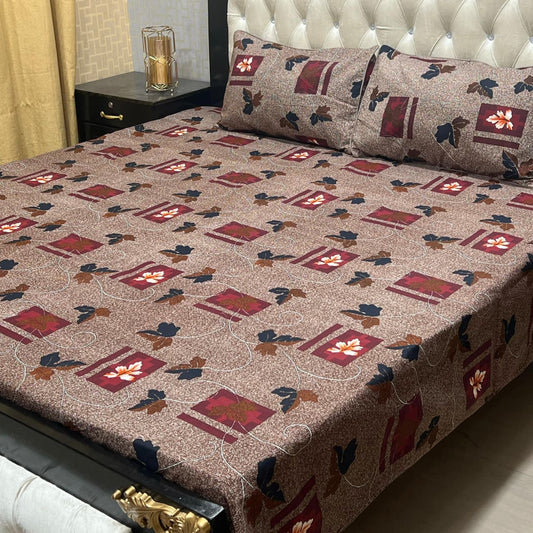 Luxury Cotton King Size Bedsheet – 3 Piece Set