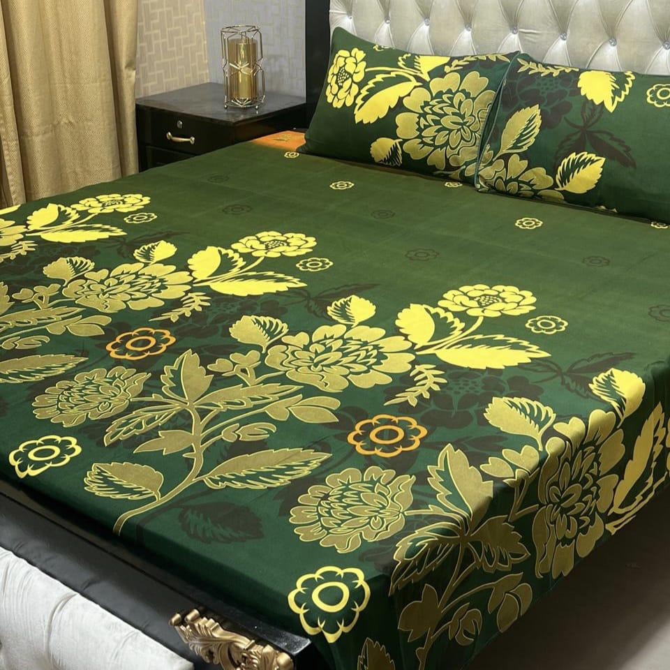 Luxury Cotton King Size Bedsheet – 3 Piece Set
