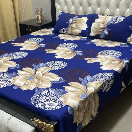 Luxury Cotton King Size Bedsheet – 3 Piece Set