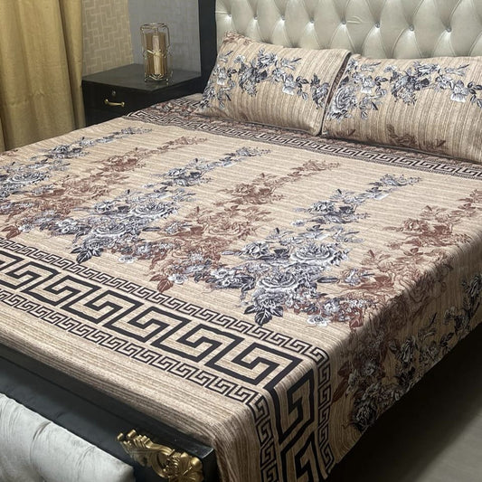 Luxury Cotton King Size Bedsheet – 3 Piece Set