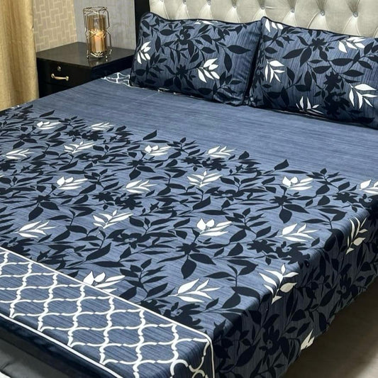 Luxury Cotton King Size Bedsheet – 3 Piece Set