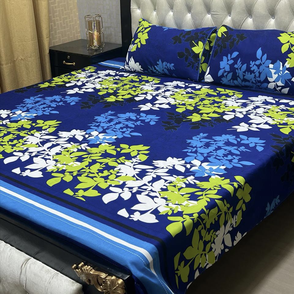 Luxury Cotton King Size Bedsheet – 3 Piece Set