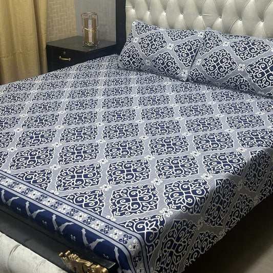 Luxury Cotton King Size Bedsheet – 3 Piece Set