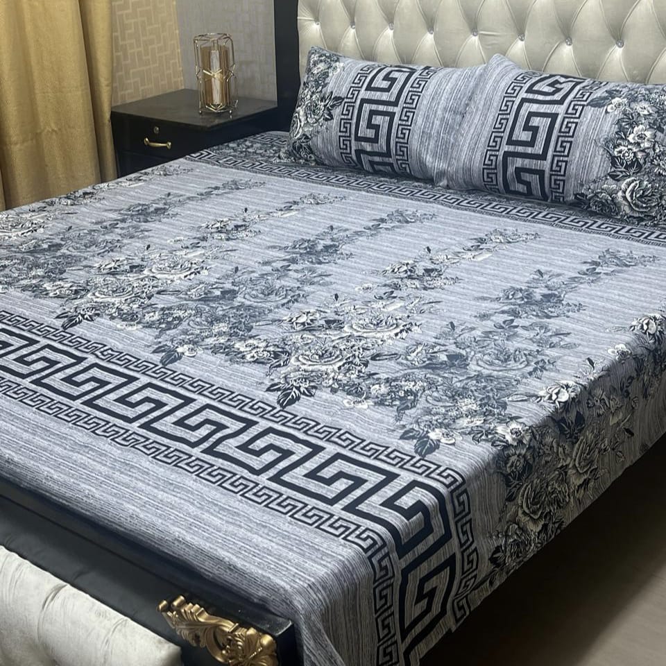 Luxury Cotton King Size Bedsheet – 3 Piece Set