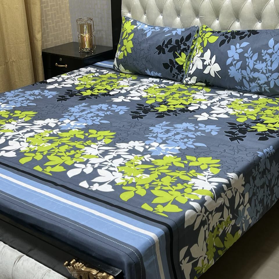 Luxury Cotton King Size Bedsheet – 3 Piece Set