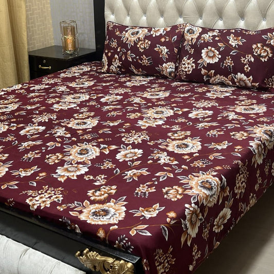 Luxury Cotton King Size Bedsheet – 3 Piece Set
