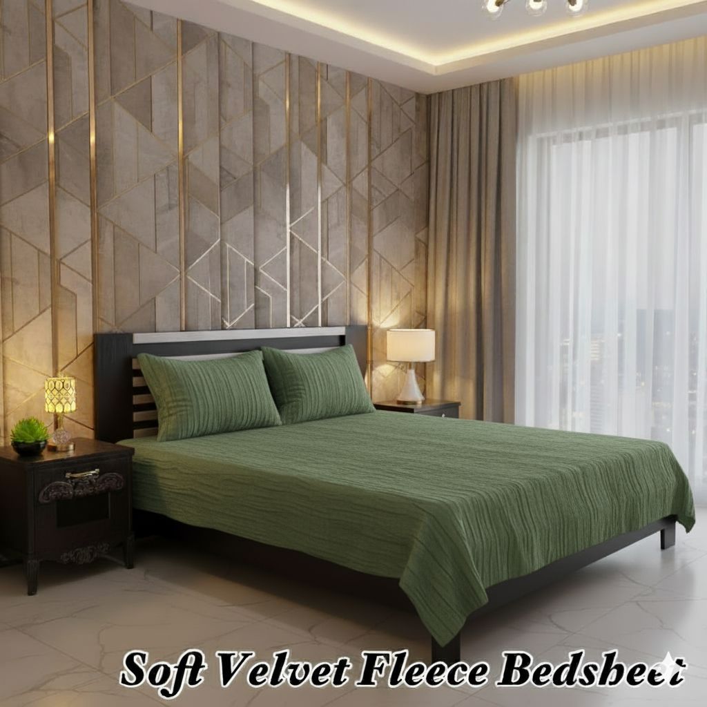 Luxury Soft Velvet Fleece Bedsheet – Deep graps Elegance | Bedsure.pk