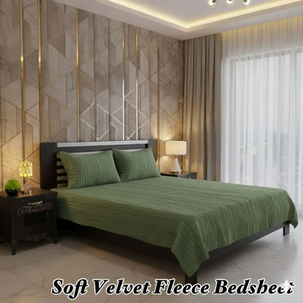 Luxury Soft Velvet Fleece Bedsheet – Deep graps Elegance | Bedsure.pk