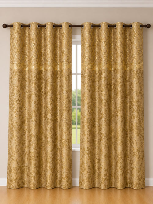 Luxury Velvet Printed Curtains Pair(2 Pice) –  | 4×9 Ft |Chenonehome.pk