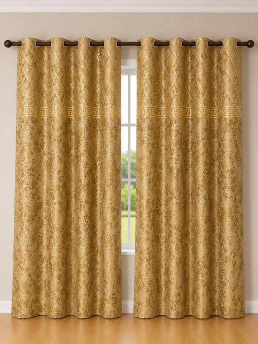 Luxury Velvet Printed Curtains Pair(2 Pice) –  | 4×9 Ft |Chenonehome.pk