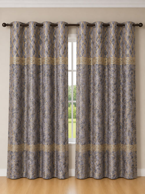 Luxury Velvet Printed Curtains Pair(2 Pice) –  | 4×9 Ft |Chenonehome.pk
