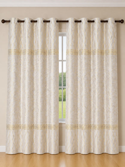 Luxury Velvet Printed Curtains Pair(2 Pice) –  | 4×9 Ft |Chenonehome.pk