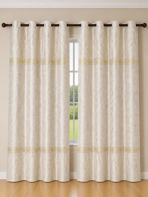Luxury Velvet Printed Curtains Pair(2 Pice) –  | 4×9 Ft |Chenonehome.pk