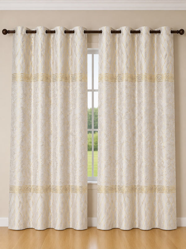 Luxury Velvet Printed Curtains Pair(2 Pice) –  | 4×9 Ft |Chenonehome.pk