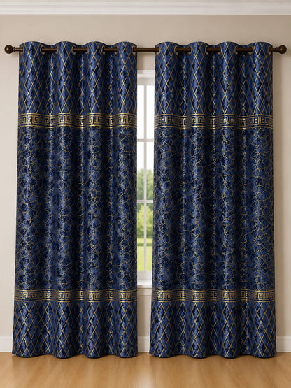 Luxury Velvet Printed Curtains Pair(2 Pice) –  | 4×9 Ft |Chenonehome.pk