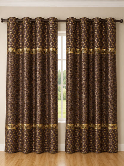 Luxury Velvet Printed Curtains Pair(2 Pice) –  | 4×9 Ft |Chenonehome.pk