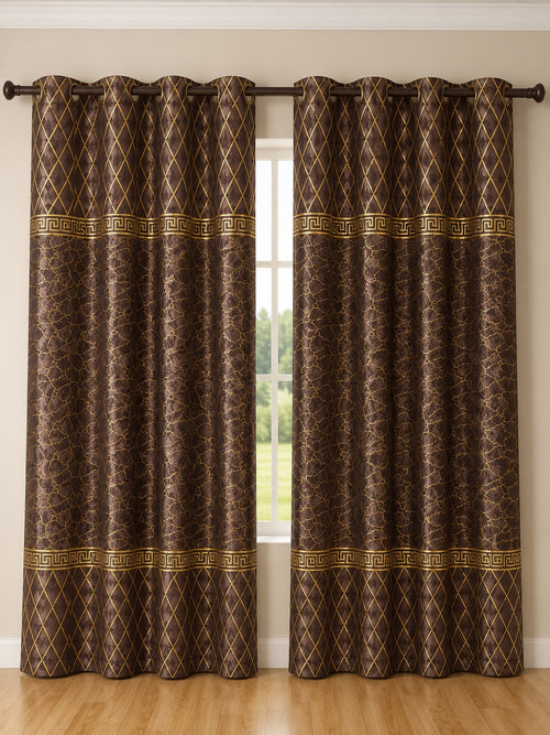 Luxury Velvet Printed Curtains Pair(2 Pice) –  | 4×9 Ft |Chenonehome.pk