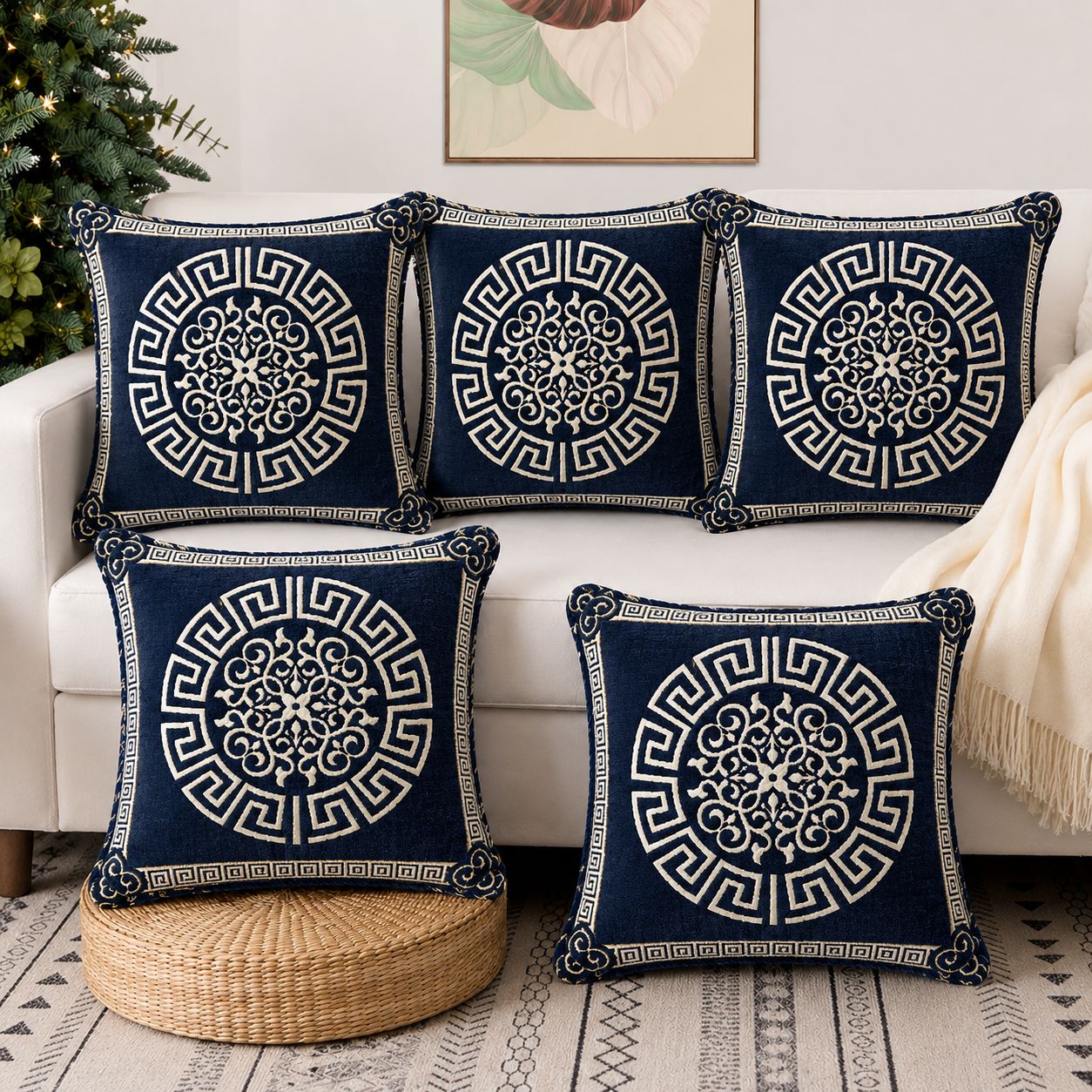 5 Piece Velvet Cushion Covers Set