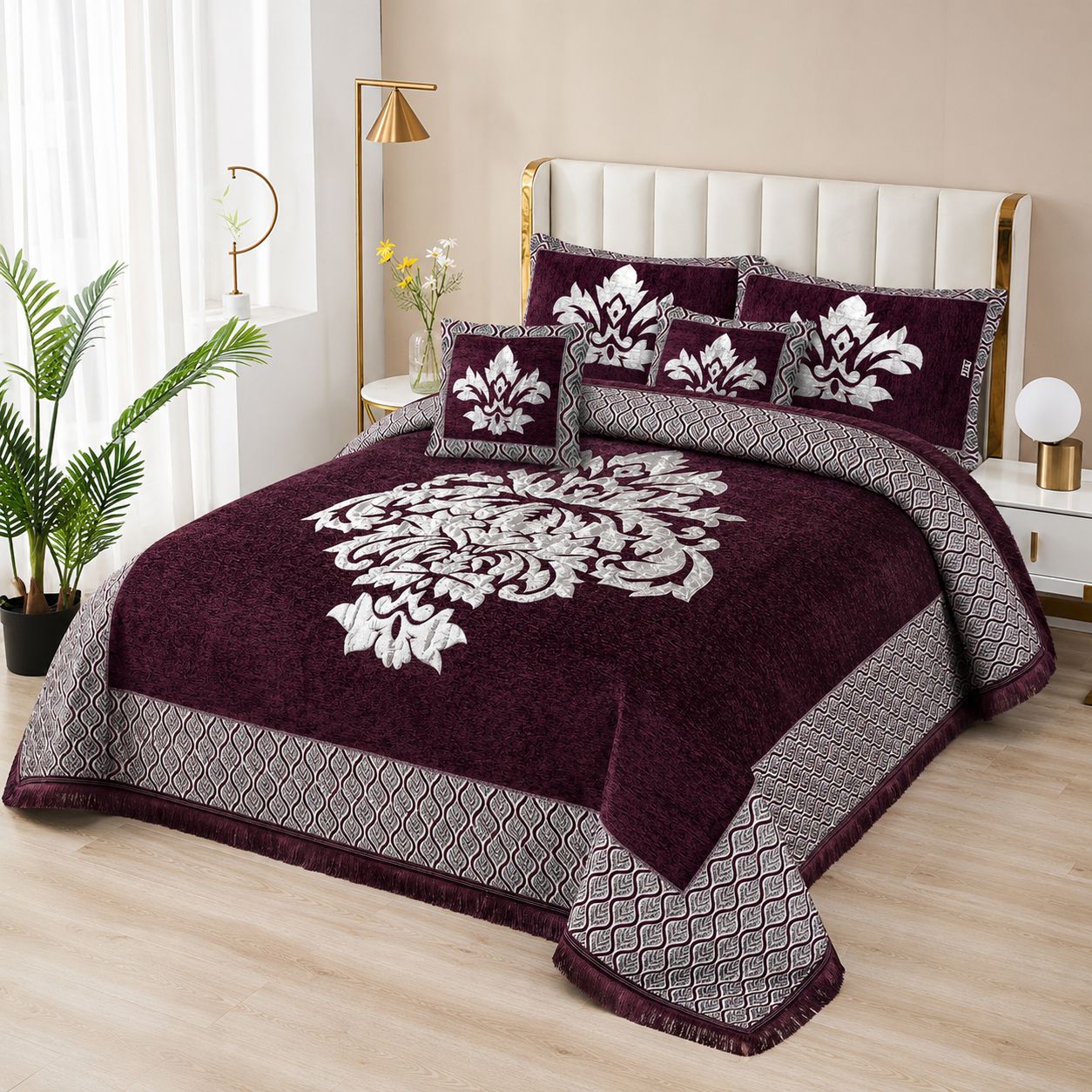 5 Piece Velvet Bedsheet