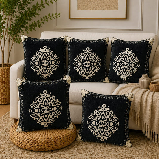 5 Piece Velvet Cushion Covers Set