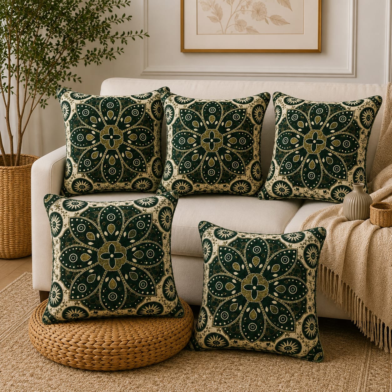 5 Piece Velvet Cushion Covers Set
