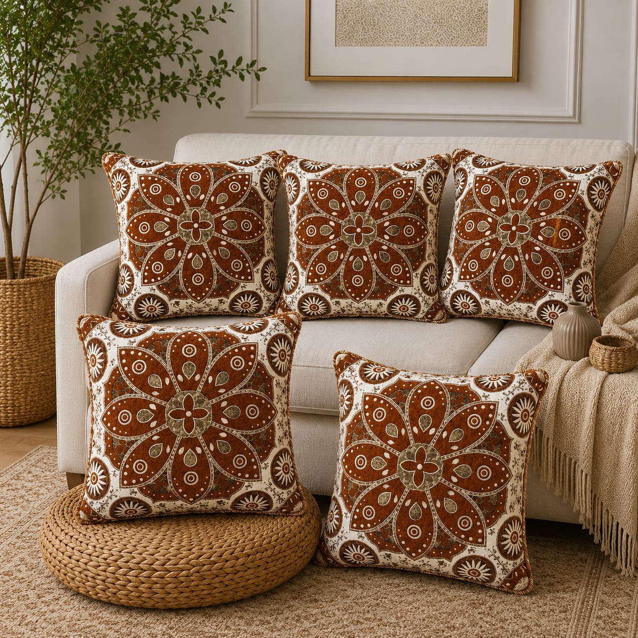 5 Piece Velvet Cushion Covers Set