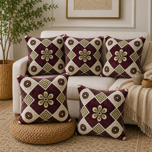 5 Piece Velvet Cushion Covers Set