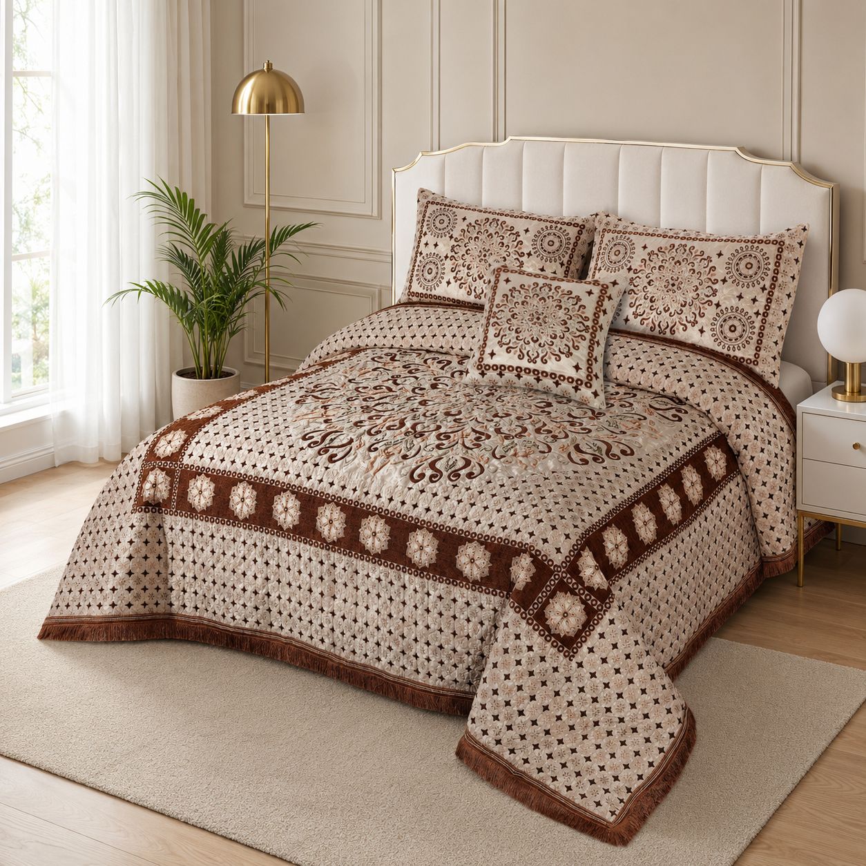 5 Piece Velvet Bedsheet