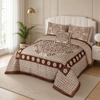 5 Piece Velvet Bedsheet