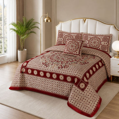 5 Piece Velvet Bedsheet