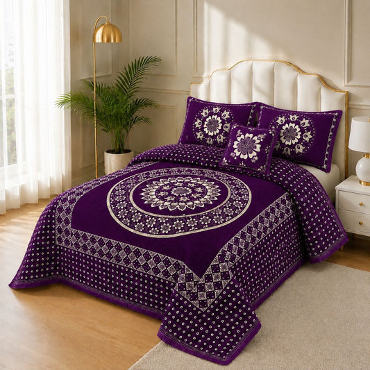 4 Piece Velvet Bedsheet