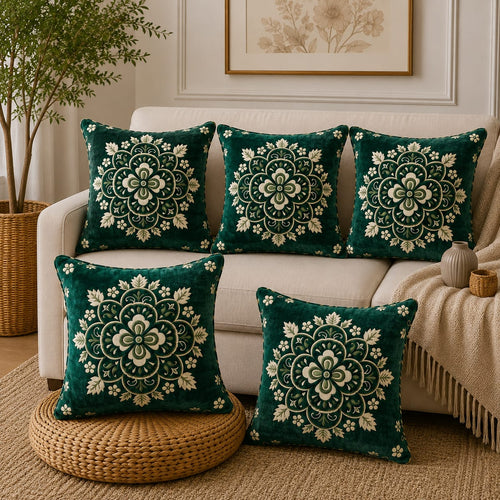 5 Piece Velvet Cushion Covers Set