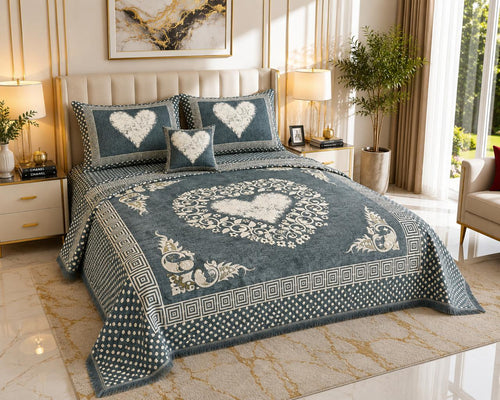 4 pice Velvet Jacquard Bedsheets | Bedsure.pk