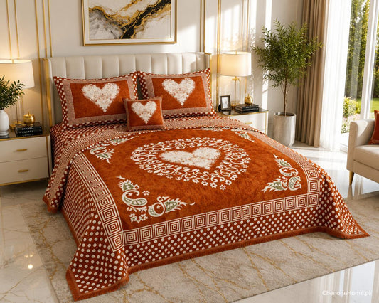 4 pice Velvet Jacquard Bedsheets | Bedsure.pk