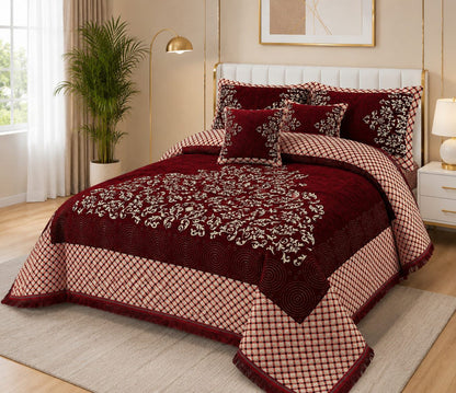 5 Piece Velvet Bedsheet