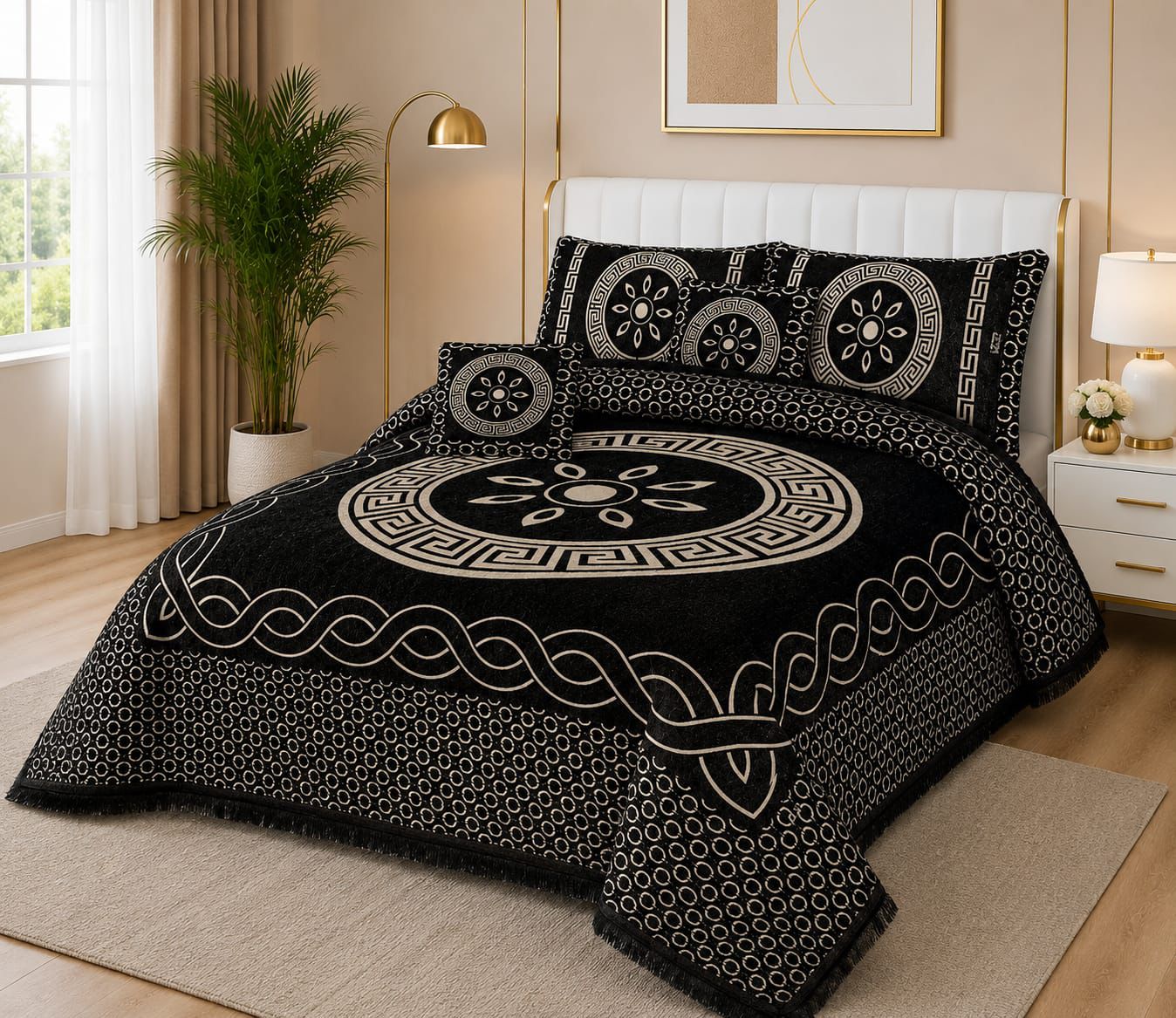 5 Piece Velvet Bedsheet