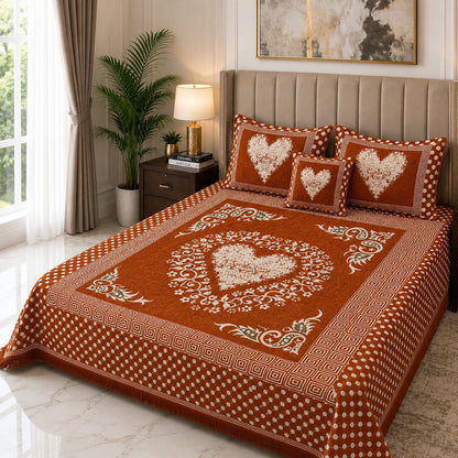 4 pice Velvet Jacquard Bedsheets | Bedsure.pk