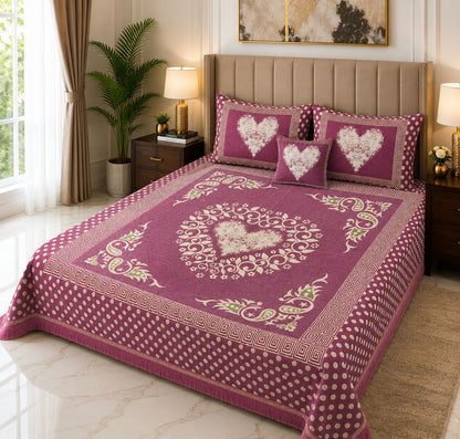 4 pice Velvet Jacquard Bedsheets | Bedsure.pk
