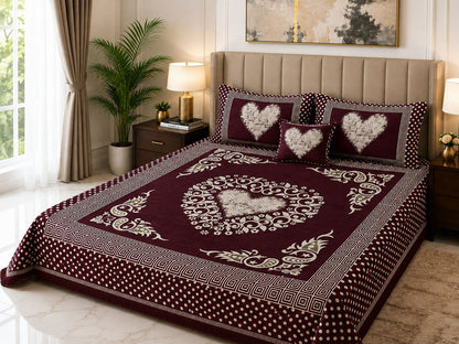 4 pice Velvet Jacquard Bedsheets | Bedsure.pk
