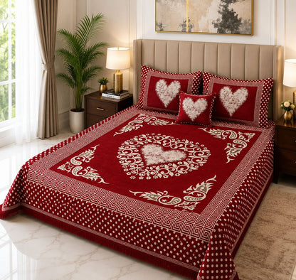 4 pice Velvet Jucqard Bedsheets