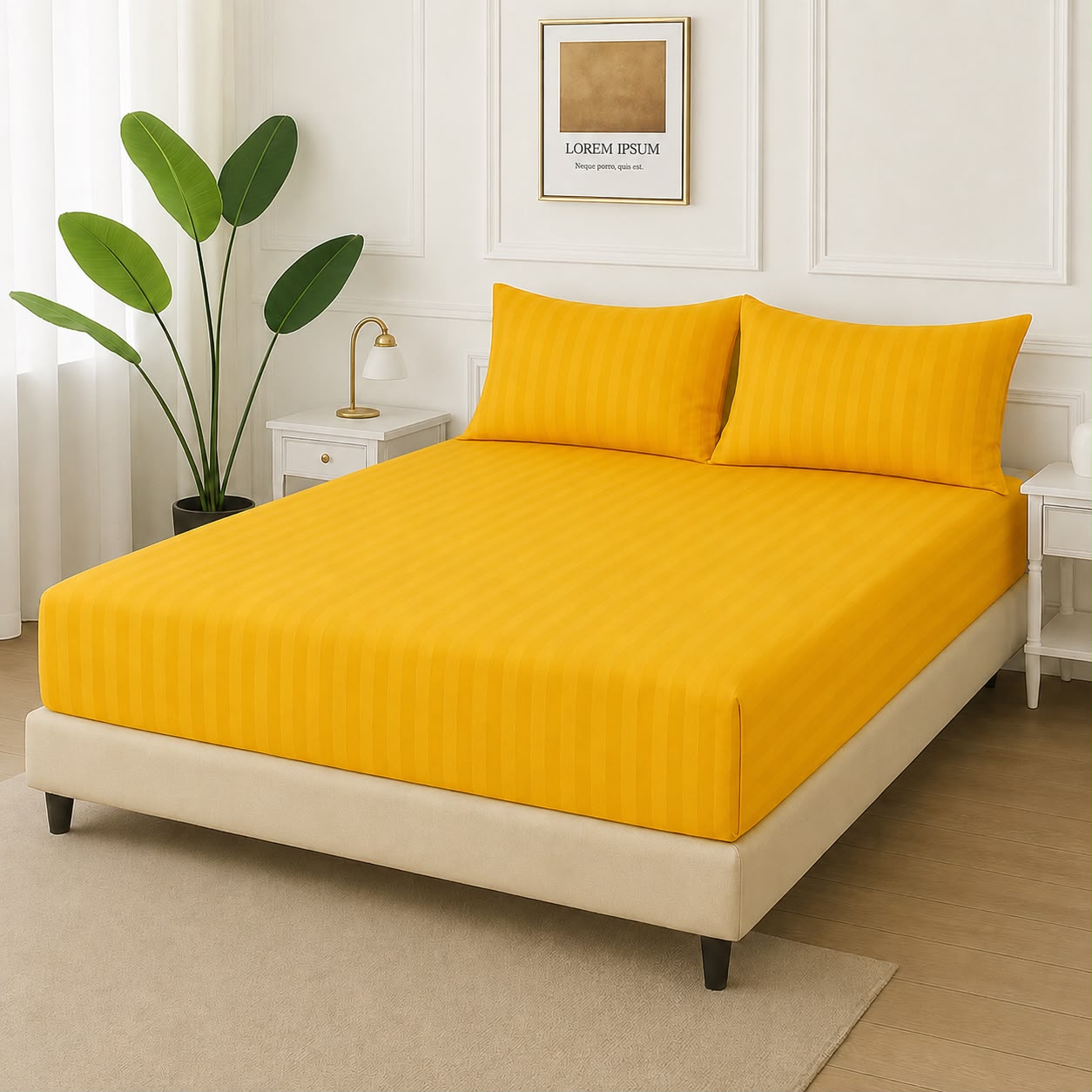 ChenOne  King Size Fitted Bedsheet Set – Luxury Micro Fabric 3PC